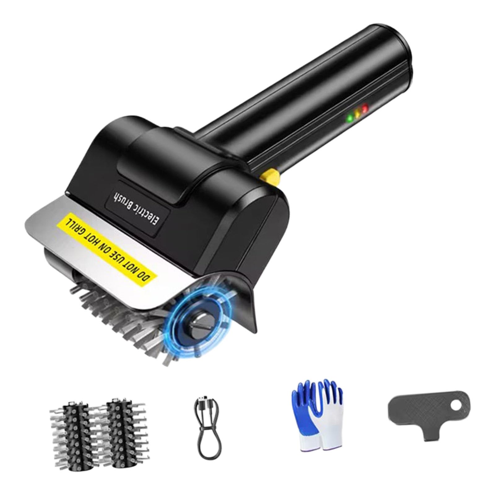 Electric Grills Brush with LED Light and 2000mAh Rechargeable Battery BBQ Grills Cleaner for Effortless Cleaning Power Brush for Outdoor
