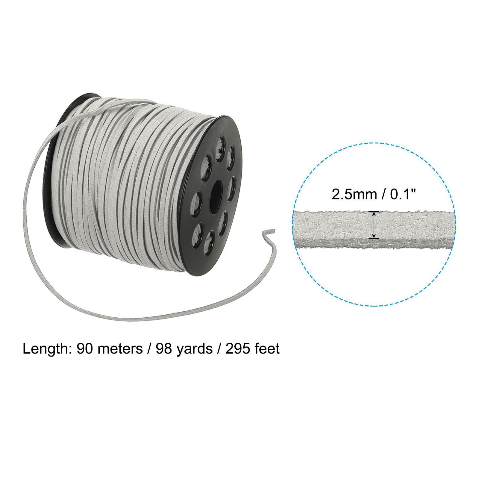 PATIKIL Suede Leather Cord 2.5mm 98 Yard - Image 2
