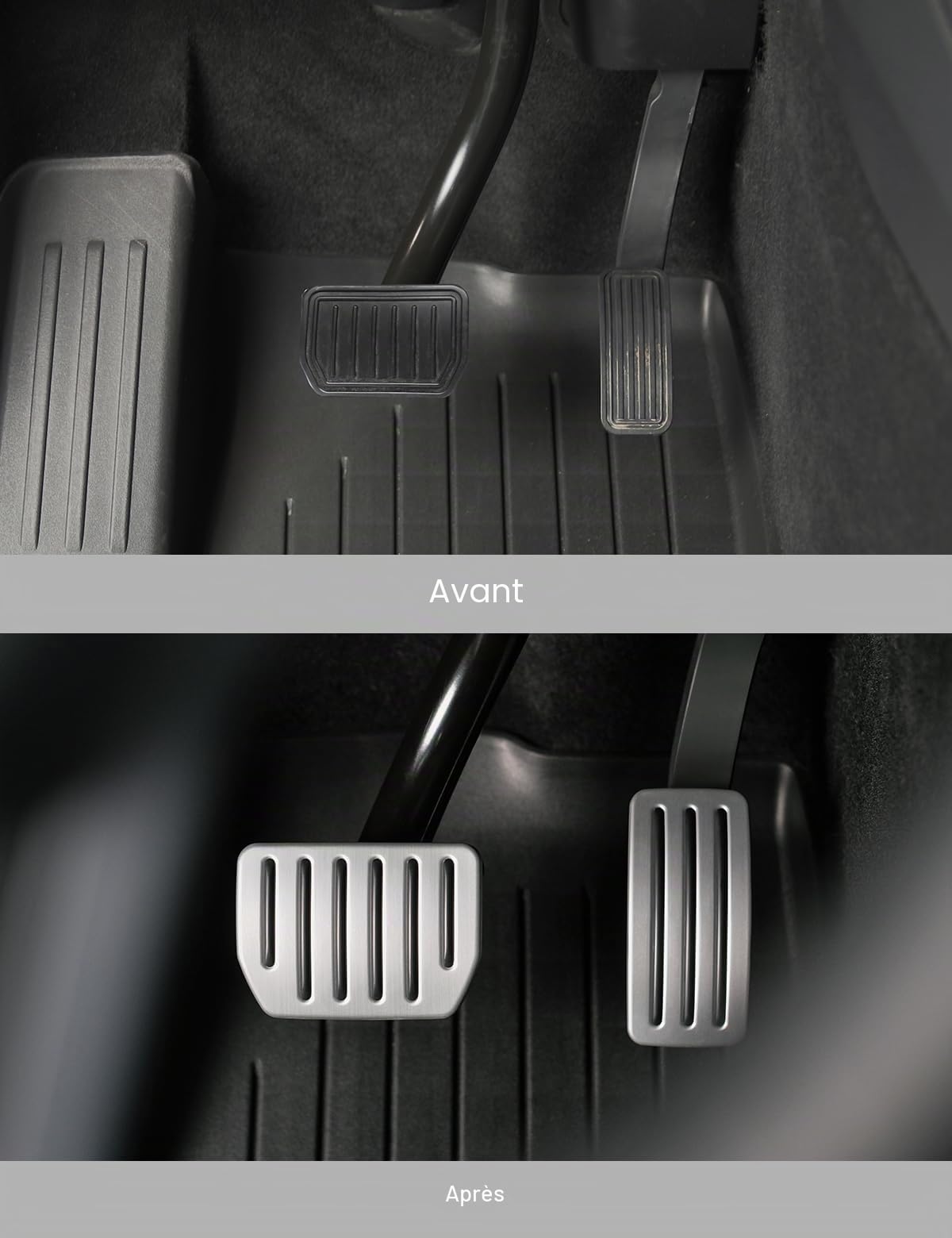 TPARTS Ensemble de pédales de Performance en Aluminium à Verrouillage Automatique pour Tesla Model 3 & Model Y - Couvre-pédales accélérateur et Frein - Protège-Pied antidérapant - Accessoires de