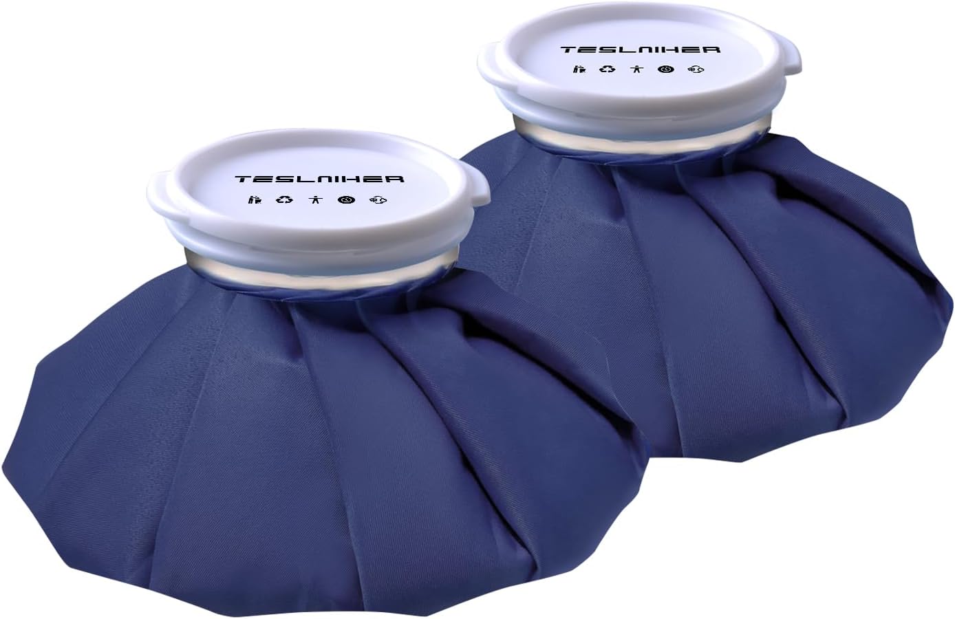 Ice Pack for Injuries Reusable, Ice Bags Reusable Hot Water Bag for Pain Relief, Hot & Cold Therapy Ice Bag, No-Leak Elastic Breathable Ice Cold Pack, Size 6″ 2Pcs