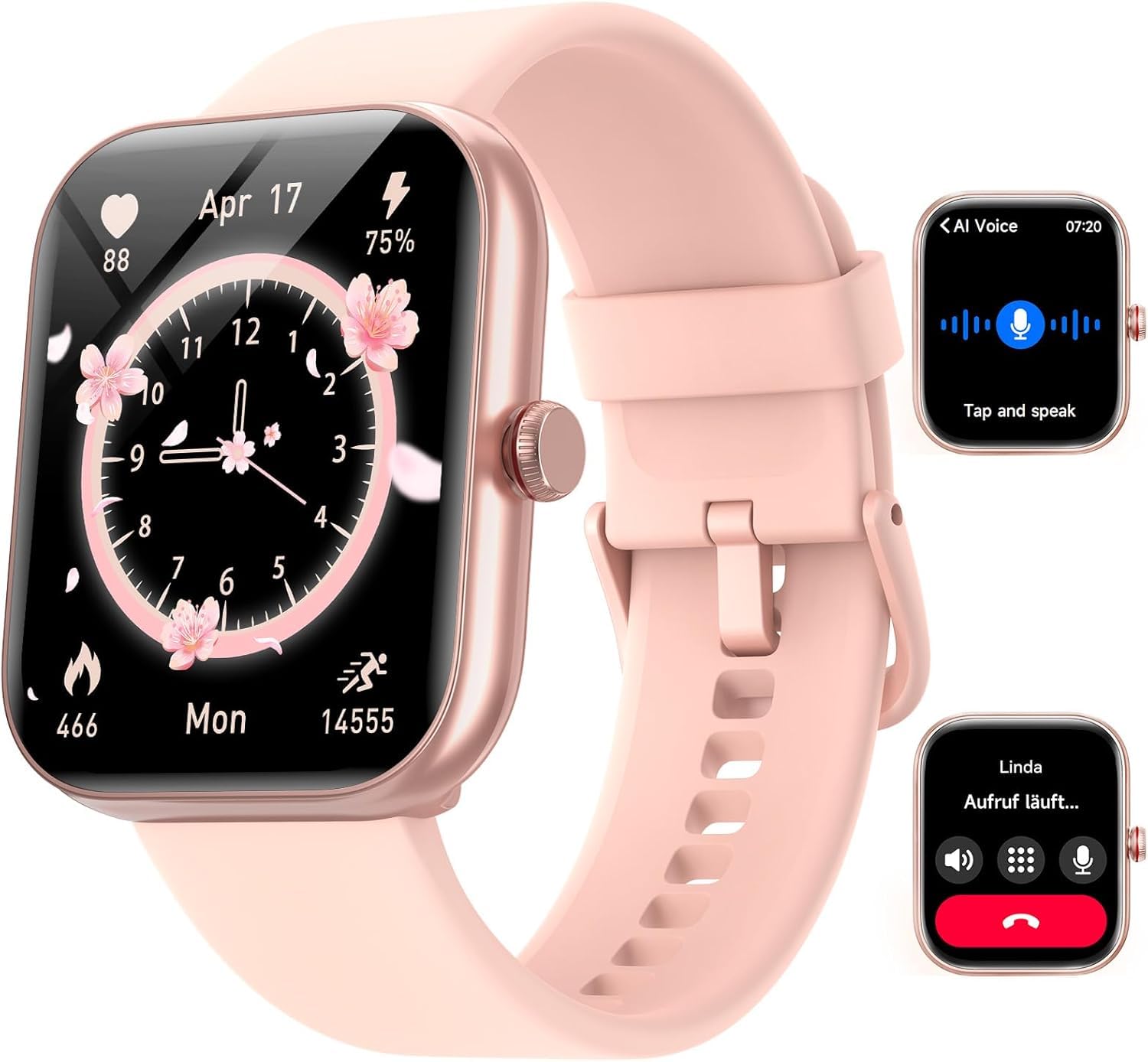 Gydom Reloj Inteligente para Mujer, 1,91" Smartwatch Mujer de Llamada Bluetooth y Alexa con Sueño Pulsómetro SpO2 Monitoreo y 110 Modos Deportivos, IP68 Impermeable Reloj Deportivo para Android iOS