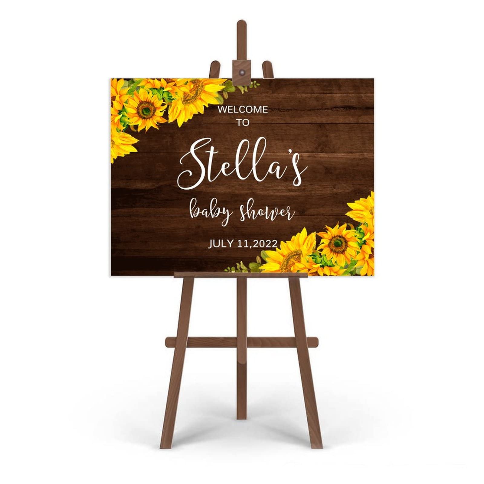 Welcome to Baby Shower ślubny znak powitalny vintage drewniane tabliczki nazwisko rodzinne monogram spersonalizowany znak ślubny na ceremonię przyjęcia zaręczynowego dekoracje 45 x 60 cm