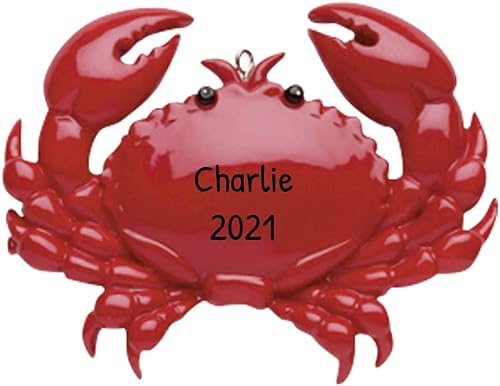 Adornos de cangrejo personalizados para árbol de Navidad  Adornos de playa personalizados, adornos de árbol de Navidad costero, adorno de cangrejo