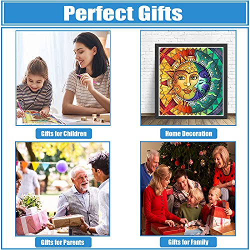 Sun Diamond Painting Kits For Adults - 5D Diamond Art Kits For Adults Kids Beginner,Diy Moon Full Drill Paintings With Diamonds Gem Art For Adults Home Wall Decor 13.8X13.8Inch #TOP3