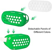 Vista 6 de TOMSIN Cubierta facial de silicona VR cubierta de agarre de cobertura completa cubierta frontal con cubierta de lente protector antitiro con correas