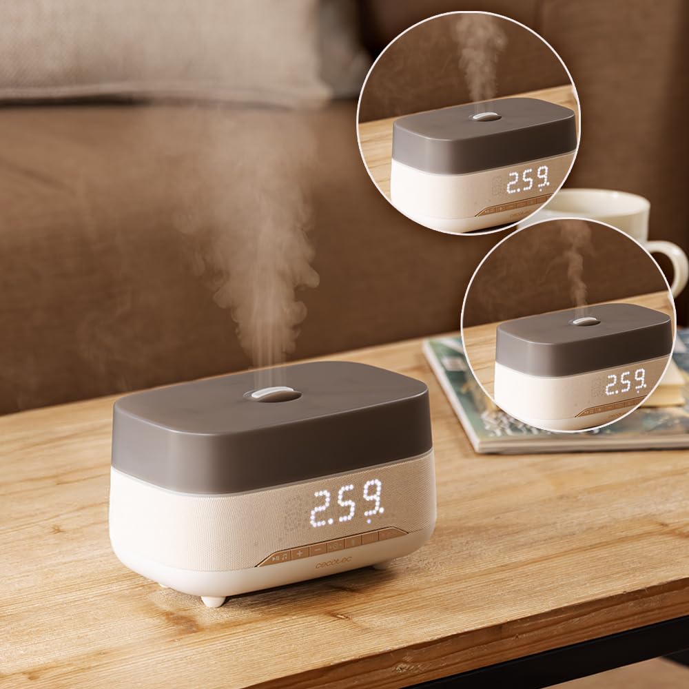 Cecotec PureAroma 1300 Hydra Speaker Difusor de Aromas Ultrasónico 300ml Bluetooth LED Temporizador 5h 3 Modos Vapor Aromaterapia