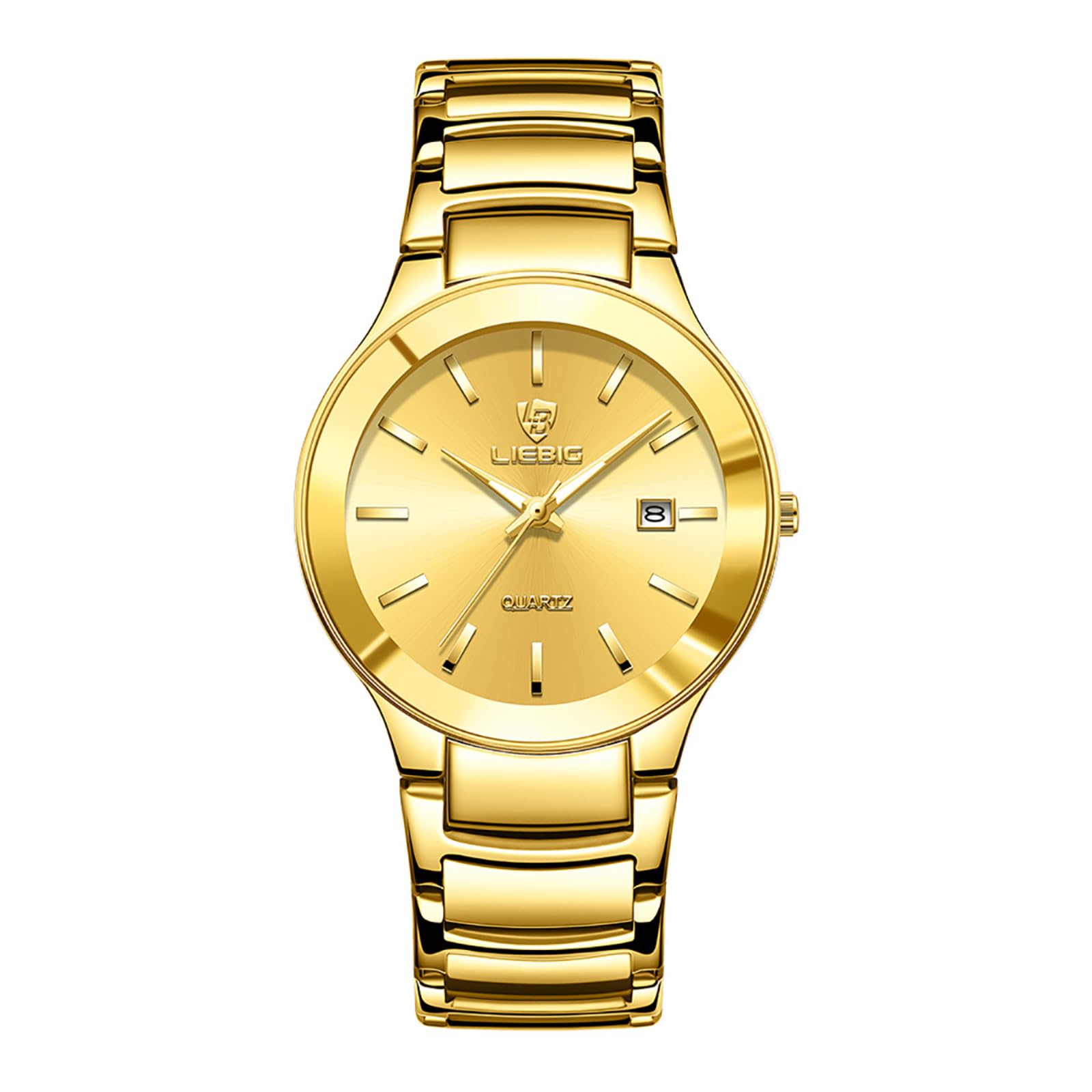 Liebig Stainless Steel Quartz Watch, Men‘s Gold Dial Quartz Watch, Metal Classics Strap Watch for Men Business, L1034MGD, Goldr Band (B0D6BBW73M) Amazon Price History, Amazon Price Tracker
