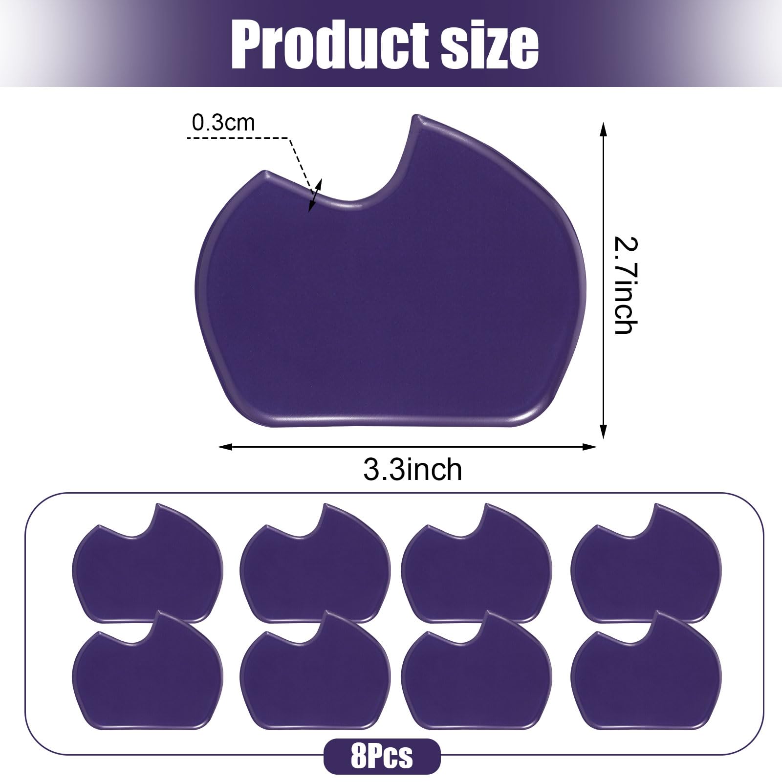 Vabean 8 almohadillas de gel para bailarina, almohadillas de gel para aliviar el estrés y el cuidado de los pies, color morado