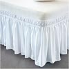 Hotel Bed Skirt Wrap Around Elastic Bed Shirts Without Bed Surface Twin/Full/Queen/King Size 38cm Height For Home Decor White Suitable For Home Bedrooms, Mattresses(White,150 x 200 x 38cm)