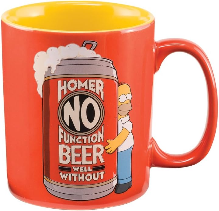 Vandor 53828 The Simpsons "Homer No Function" 14 oz Ceramic Mug, Multicolor