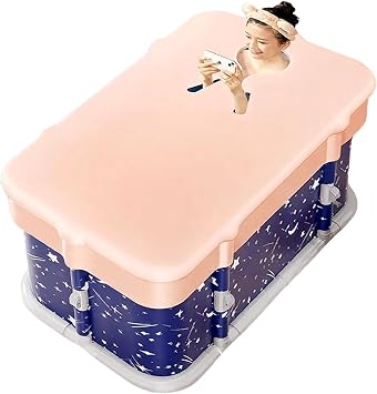 Portable Foldable Bathtub, Bathtub Adult Hot Water, Space-Saving, Bathroom Folding SPA Bath, Compact Storage Design, can be Used at Home, Outdoors, or in the GymBlueB