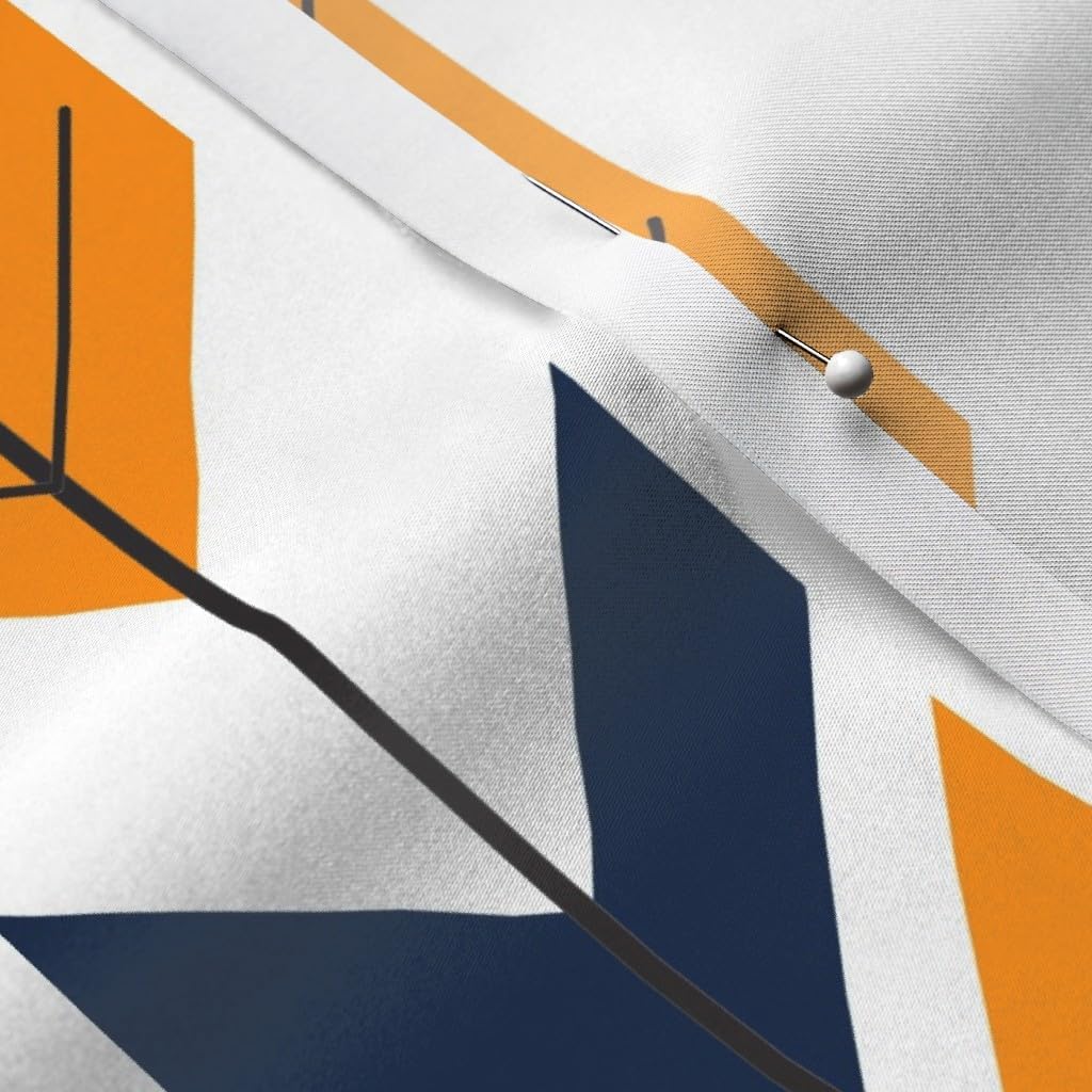 Spoonflower Fabric - Arrows Fletching Navy Orange Grey Little Arrow Great Outdoors Blue Printed on Satin Fabric by The Yard - Sewing Lining Apparel Fashion Blankets Decor