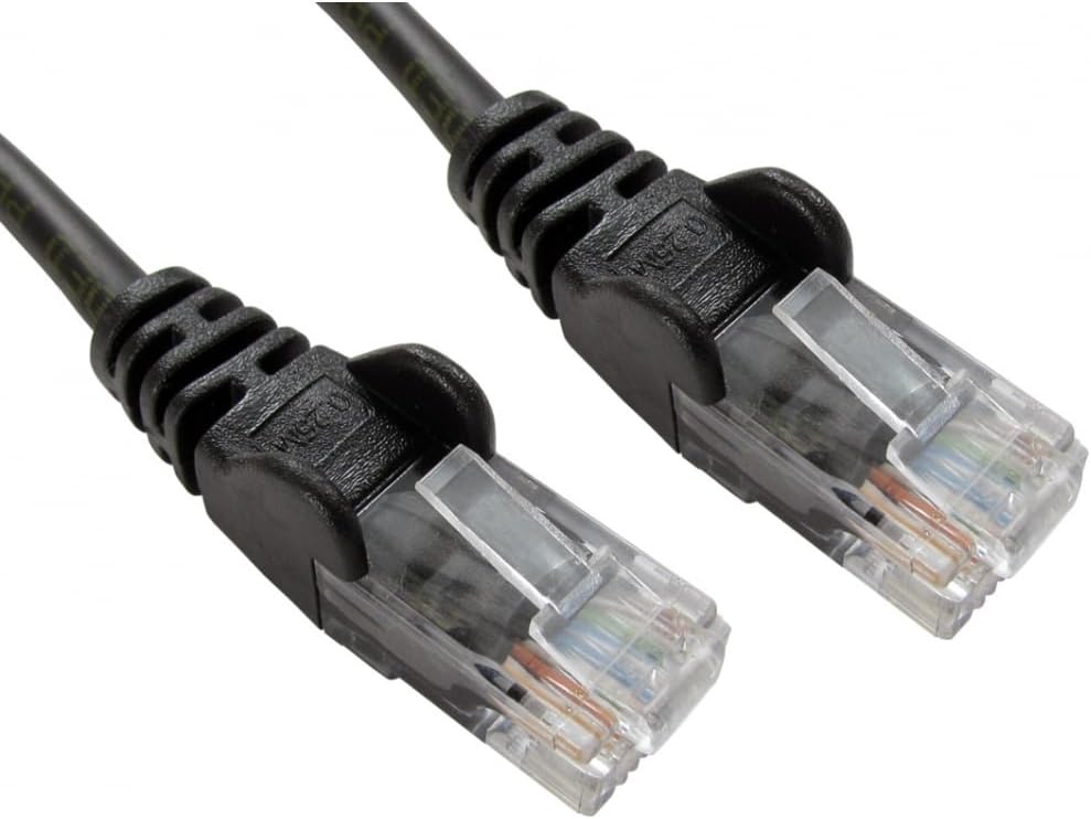 World of Data 0.25m BLACK Network Cable / CAT5e (enhanced) / RJ45 / Ethernet/Patch/LAN/Router/Modem / 10/100 2 PACK