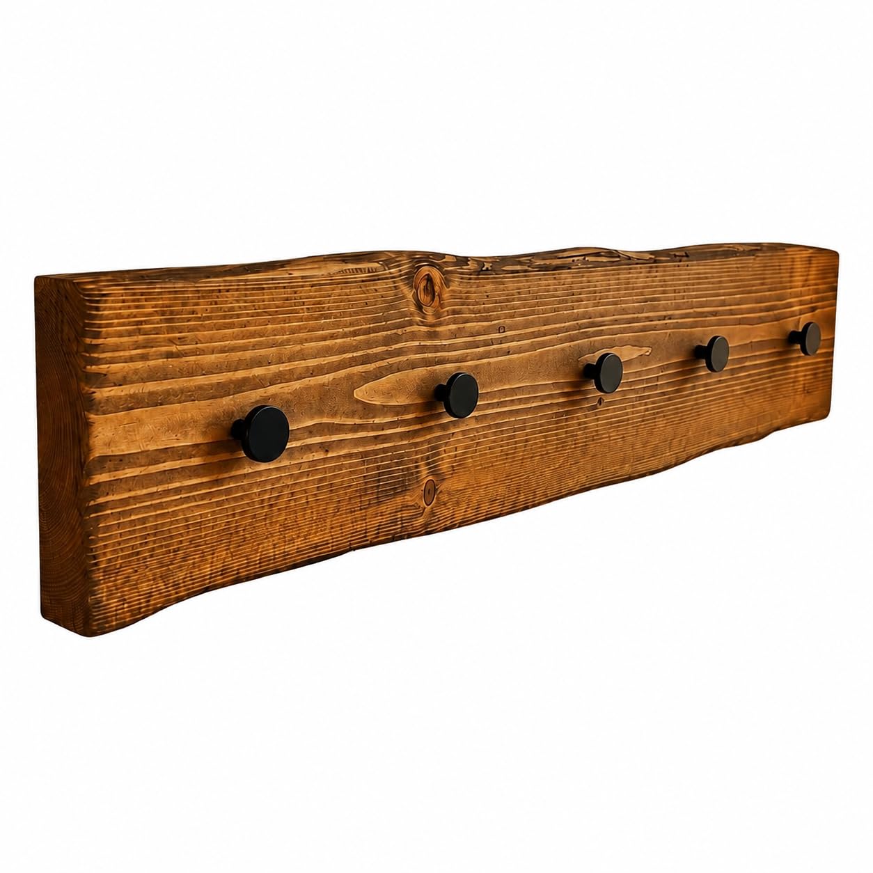 Generisch Rustikale Wandgarderobe Holz (Nussbaum/Schwarz, 70.0, Zentimeter)