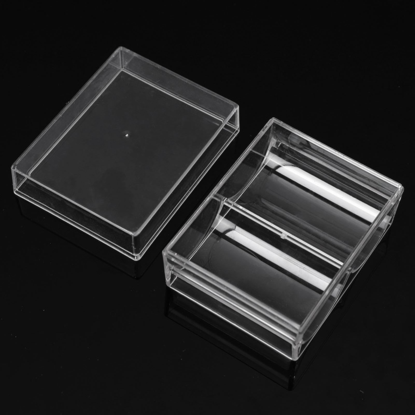 Bandeja de almacenamiento de fichas – Soporte para 40 fichas de póquer de tamaño estándar | Soporte de cartas de acrílico transparente reutilizable con tapa a prueba de polvo, accesorios de mesa de