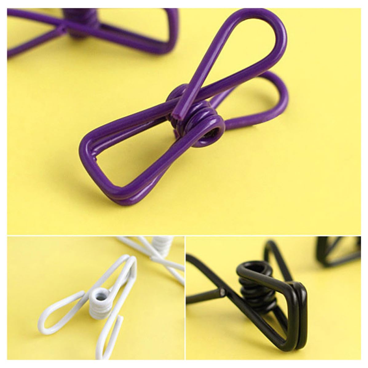 para Ropa de Acero Inoxidable Resistentes Prueba de Viento Color Aleatorio Juego de 50 Pinzas Multiusos Hogar y Secado al Aire Libre