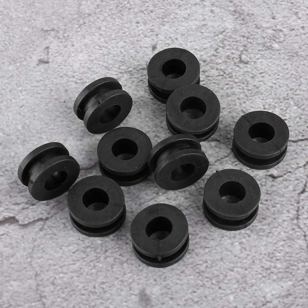 Rondelle carenatura, 10 pezzi Rondelle in gomma per moto in materiale ABS nere