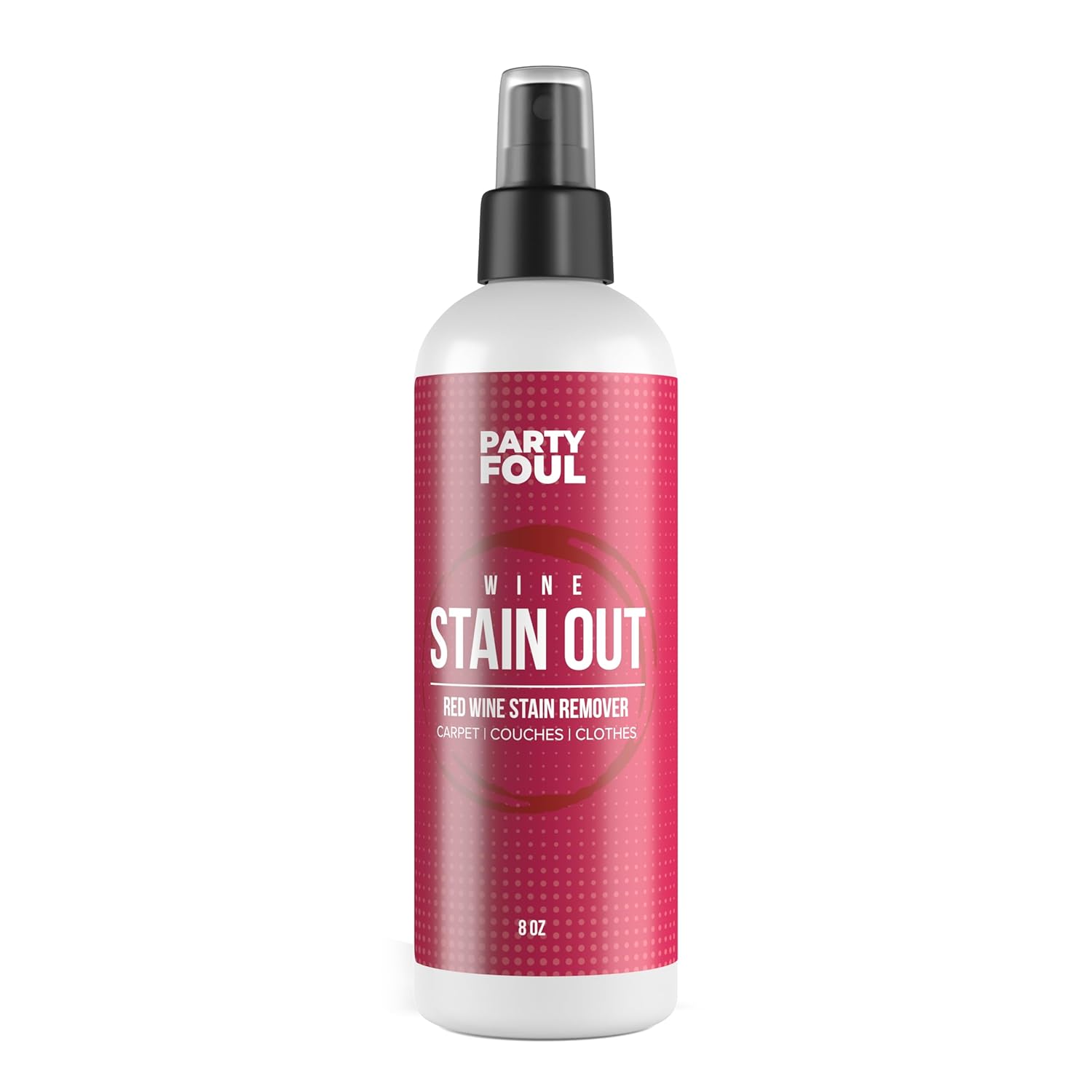 Party Foul Wine Stain Out Spray - Plant Based Red Wine Stain Remover for Clothes Carpets Couches -