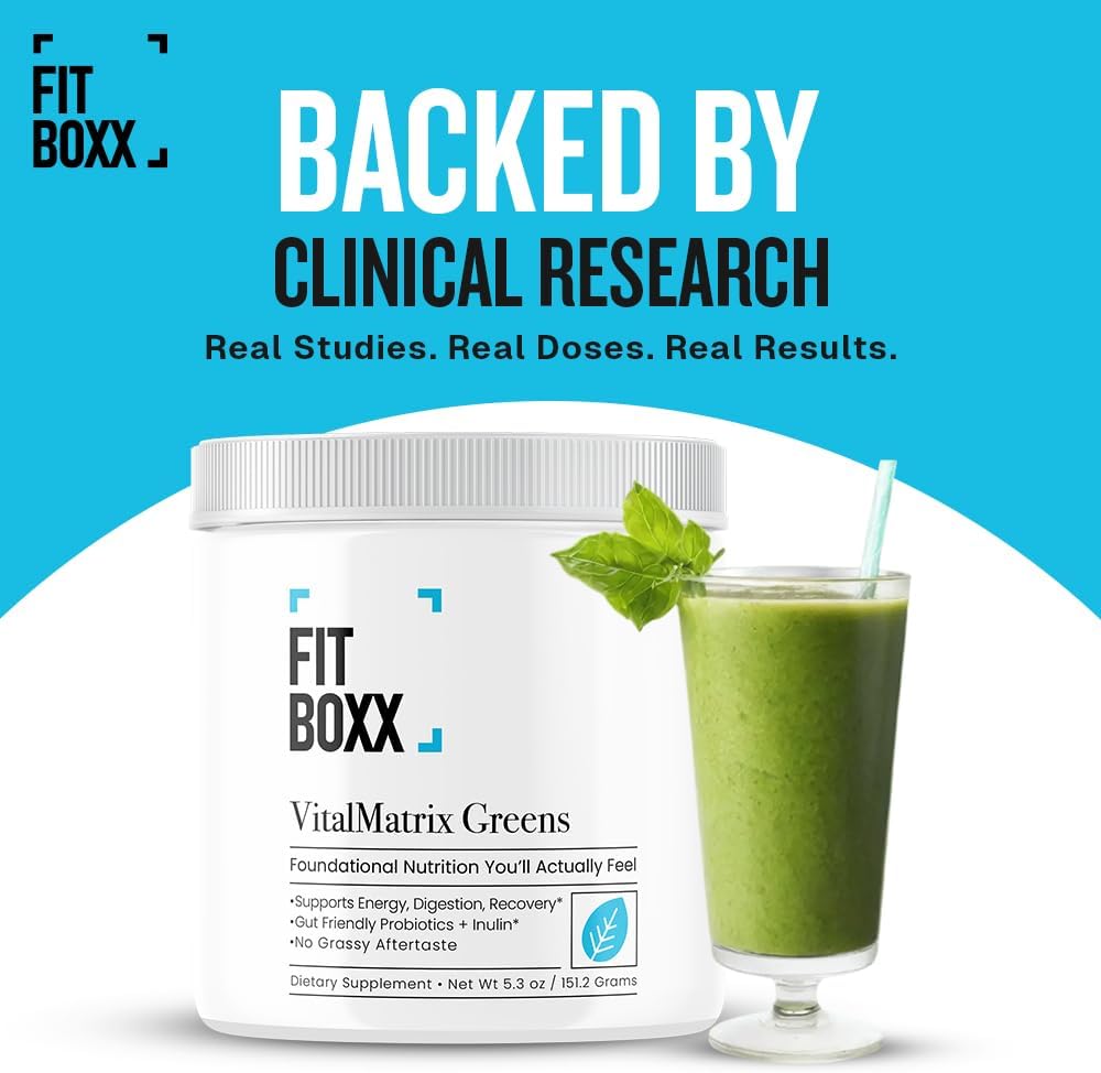 VitalMatrix Greens - Organic Greens Powder with Prebiotics, Probiotics & Adaptogens - Gut Health, Energy & Immunity Support - Natural Citrus Punch - Vegan, Non‑GMO (Month Supply) - Image 6