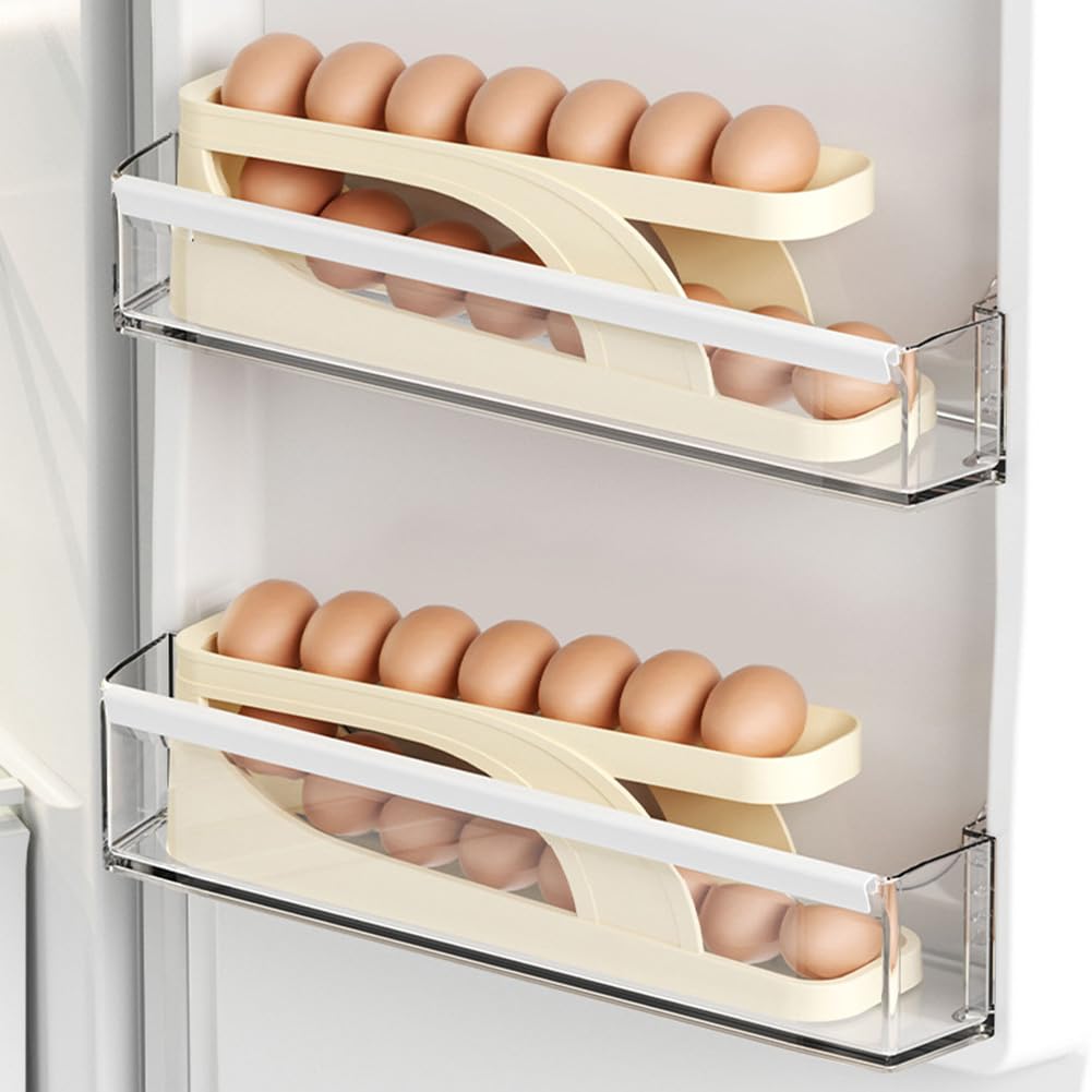 Coquetiers, Distributeur Automatique d'œufs à défilement à Deux Couches, conteneur for réfrigérateur à œufs, Support de Conservation des œufs, Gadgets de Cuisine