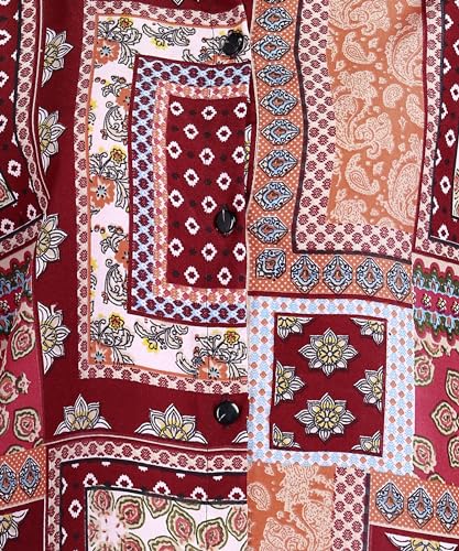 Image of POPWINGS Women Casual Sky Blue Floral Printed Shirt | Collar Button Shirt | Full Sleeve Shirt | Trendy Shirt | Regular Casual Shirt