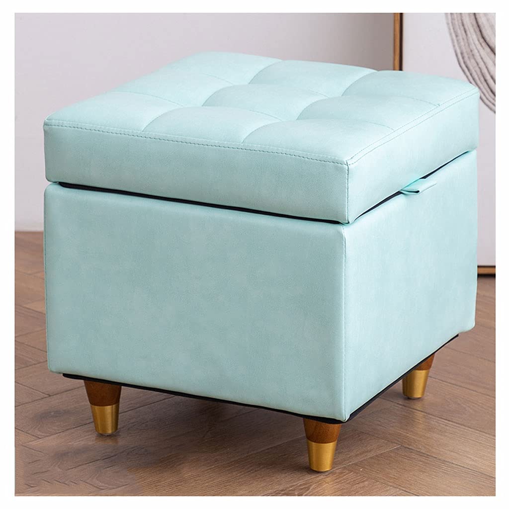 Repose-pieds en cuir PU mat tabouret carré aux finitions soignées