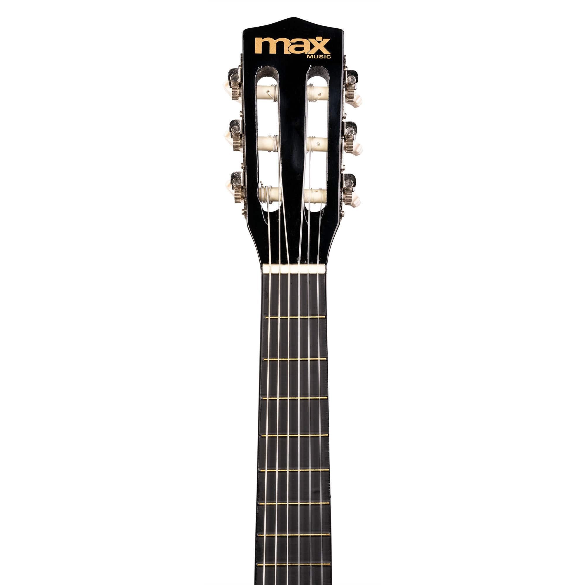 MAX SoloArt Junior 1/4 Guitarra Clásica para Niños de 3 a 6 Años - Set Completo con Funda Mochila, Afinador Clip, Soporte GP20, Púas y Cuerdas de Nailon - Ideal para Principiantes Infantiles