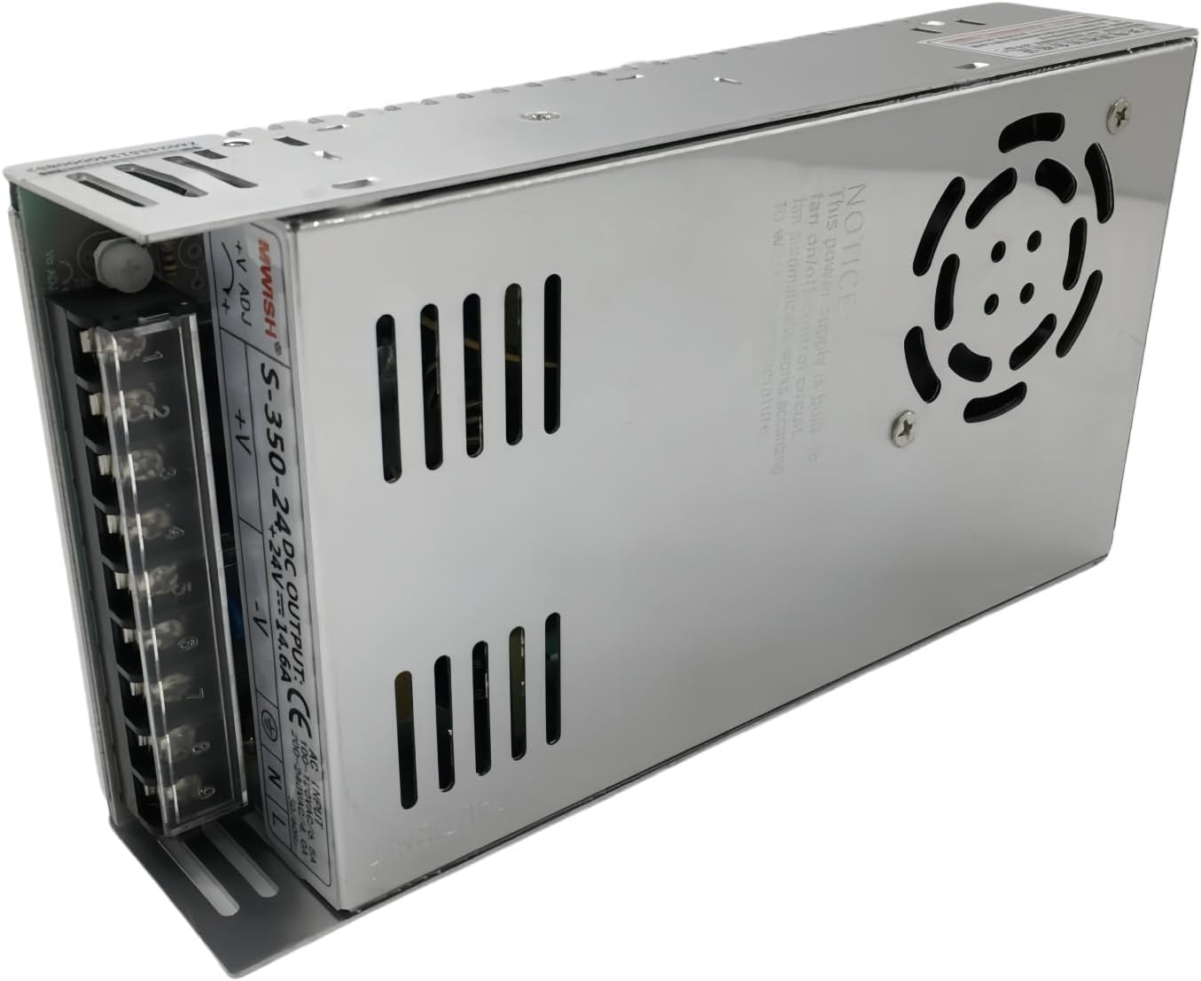 DC 24V 350W Power Supply Single Output Switchable Power Universal Regulated Switching Transformer Adapter Driver 110V/220V AC Input 14.6A for 3D Printer Strip Light CCTV Radio