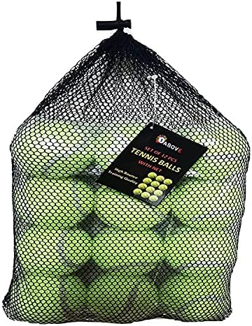 1ABOVE Durable Sport Play Tennis Cricket Dog Toy Ball with Mesh Carrying Bag, Sturdy & Durable, Great For Lessons, Practice, Throwing Machines Adults Children Exercise Pets