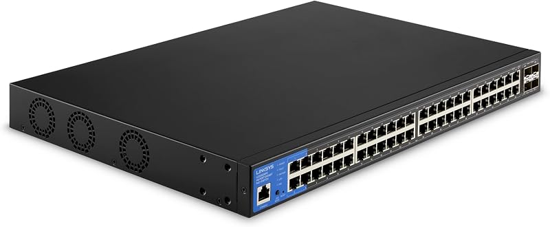 LGS352MPC 48 Port Gigabit Network PoE+ Switch @ 740W with 4 x 10G Uplink SFP+ Slots - Advanced Security, QoS, Static Routing, VLAN, IGMP Features - Metal Housing, Desktop / Wall Mount