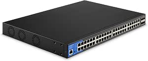 Linksys LGS352MPC 48 Port Gigabit Network PoE+ Switch with 740W Power, 4 x 10G Uplink SFP+ Slots