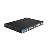 Linksys LGS352MPC 48 Port Gigabit Network PoE+ Switch @ 740W with 4 x 10G Uplink SFP+ Slots - Advanced Security, QoS, Static Routing, VLAN, IGMP Features - Metal Housing, Desktop / Wall Mount