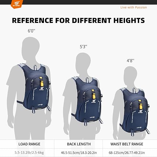 Miniatura 2 de SKYSPER Mochila de senderismo pequeña  Mochila de viaje de 15 L, ligera, resistente al agua, mochilas de senderismo para mujeres y hombres,