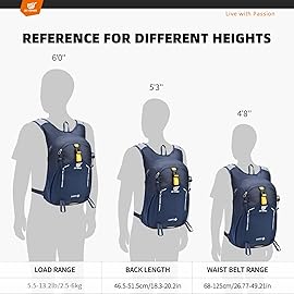 SKYSPER Small Hiking Backpack - 15L Travel Daypack Lightweight Bag Water Resistant Hiking Backpacks for Women Men