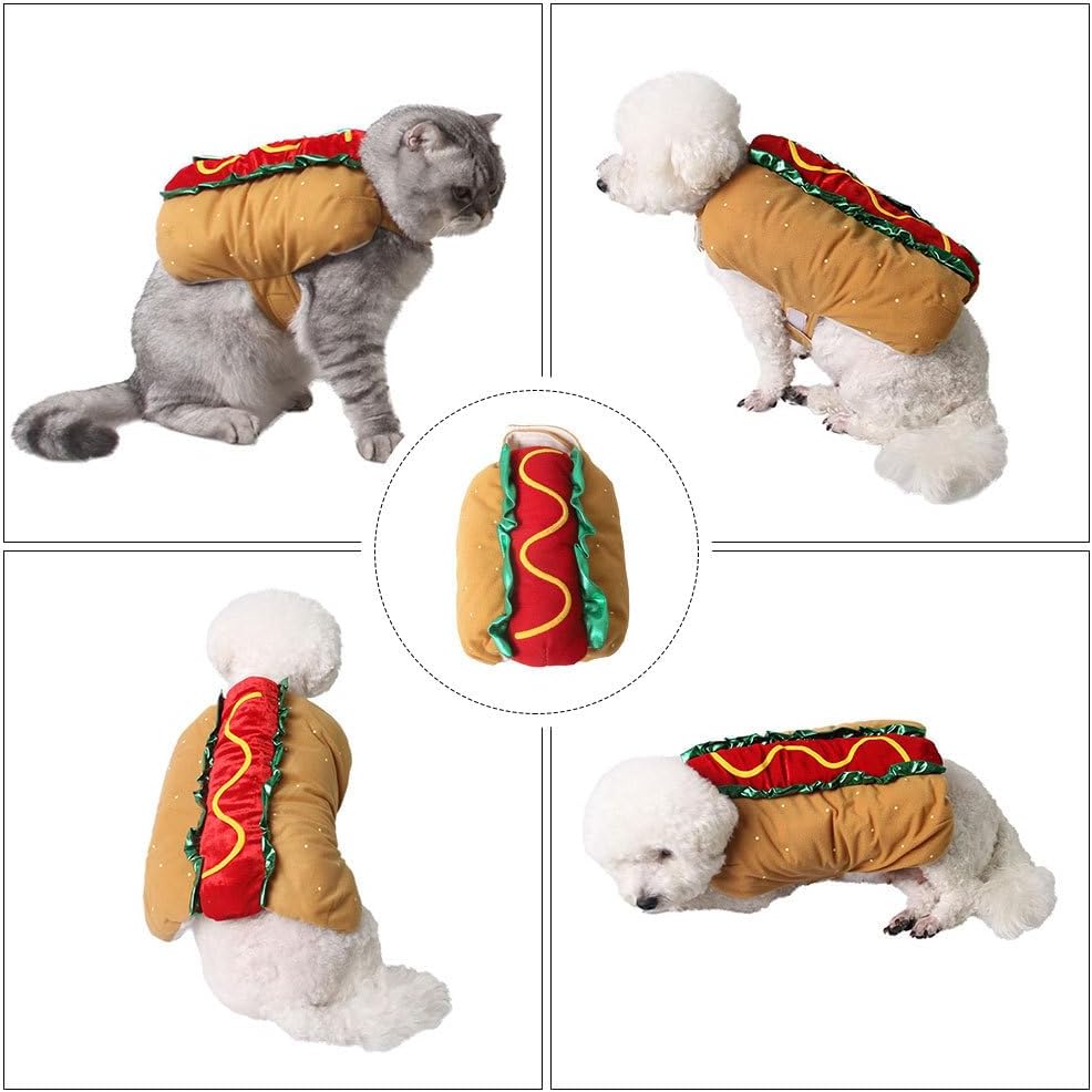Hot Dog Doggie Pet Costume, Funny Warm Winter Hot Design Pet Cat Clothes for Christmas Cosplay - Size XXL Christmas Costumes