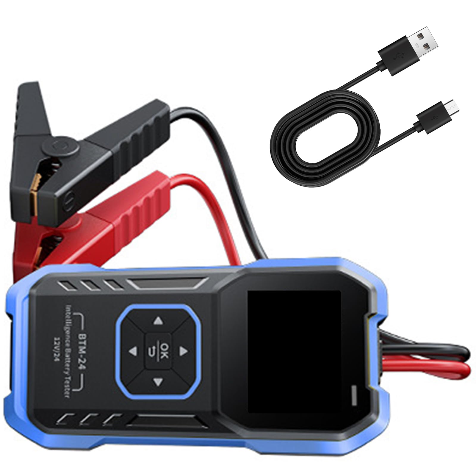 Multiple Automotive Battery Load Tester 2.4Inch Display Real Time Voltages Analysis for Car Truck Motorcycle Maintenance Vehicle Battery Health Monitor