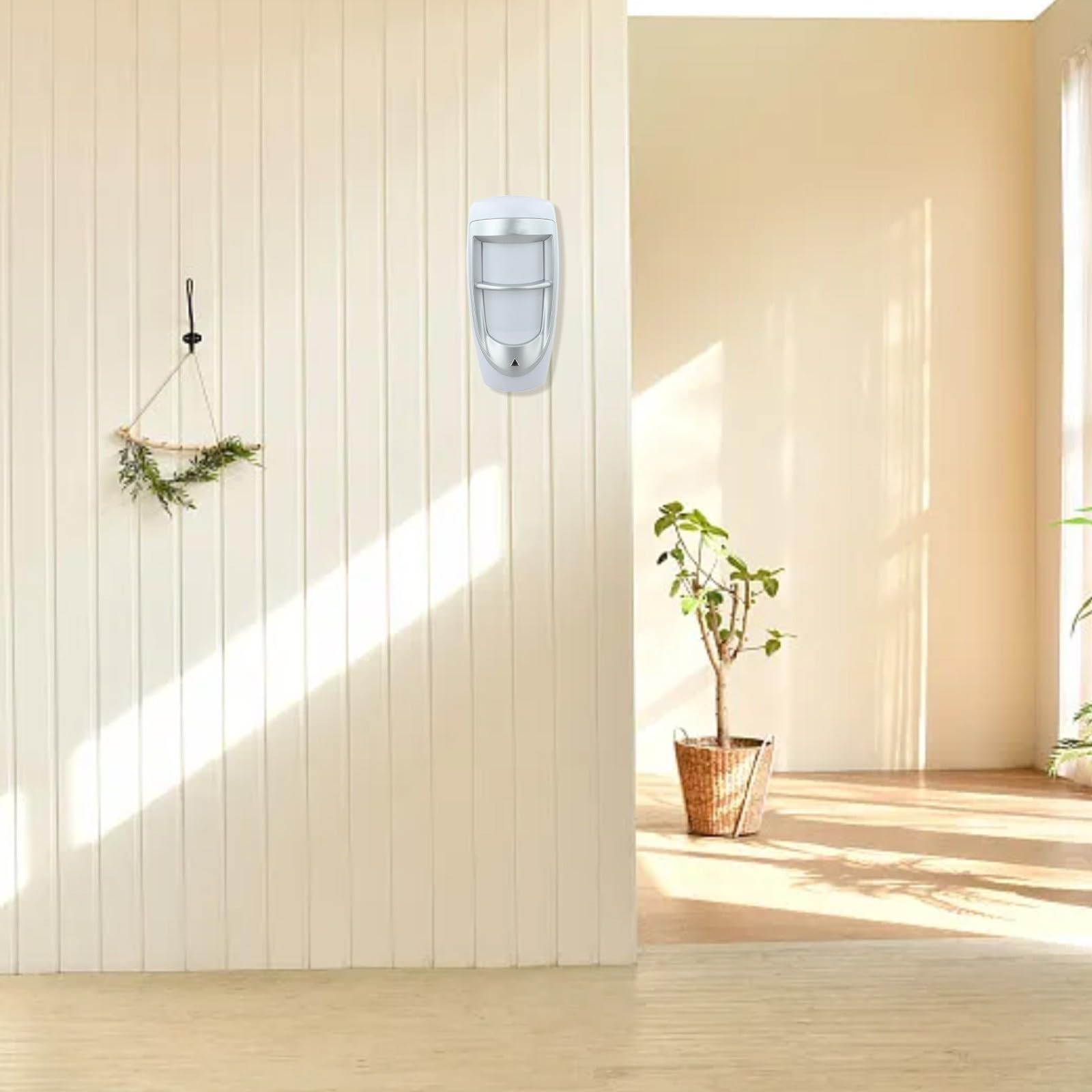 Sensor de movimiento Pir con cable para exteriores con amplio rango de detección de hasta 12 m, diseño resistente a la intemperie para seguridad en el jardín, compatible con sistemas de alarma