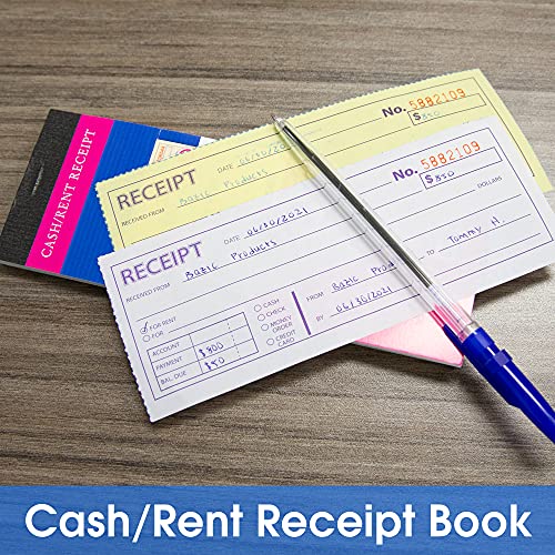 BAZIC Products Receipts Book, Money Cash Rent Receipts for Landlords, Business & Offices, 2-Part Carbonless Forms, 50 Sets 7 1/2\" x 2 3/4\", White with Bound Wraparound Cover (50 Sets/Pack), 1-Pack - Thumbnail 3