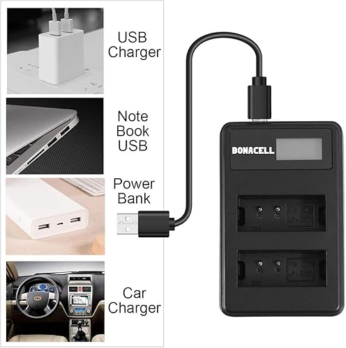 Miniatura 5 de Bonacell Paquete de 2 baterías LP-E10 y cargador dual LCD compatible con Canon EOS EOS 1100D, EOS 1200D, EOS 1300D, 1500D, 2000D, 3000D, Rebel T3,