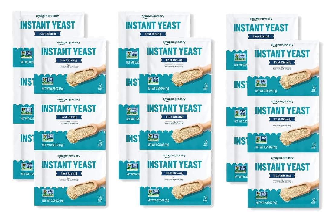 Amazon Fresh Brand, Fast Rise Yeast, .75 oz, (18 Pack)