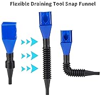 Vista 2 de Embudos para uso automotriz, Embudo flexible para herramientas de drenaje, Embudo de combustible automotriz retráctil, embudo de aceite para coches