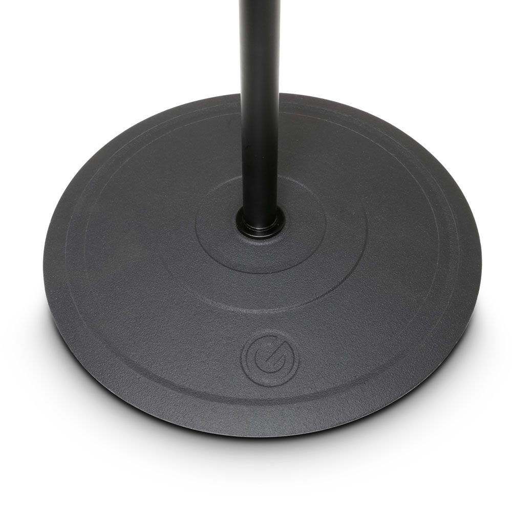 Gravity MS 2222 B - Asta microfonica corta con base tonda e portamicrofono estraibile a 2 punti