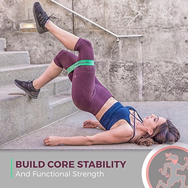 Rubberbanditz Extra Thick Booty Bands for Glutes & Legs, Mini Loop Engages HIPS, Thighs, Butt, Abs, Hip Resistance Bands for Working Out, Perfect Home Gym Equipment, Sizes 5-300 Lbs - Pack of 5