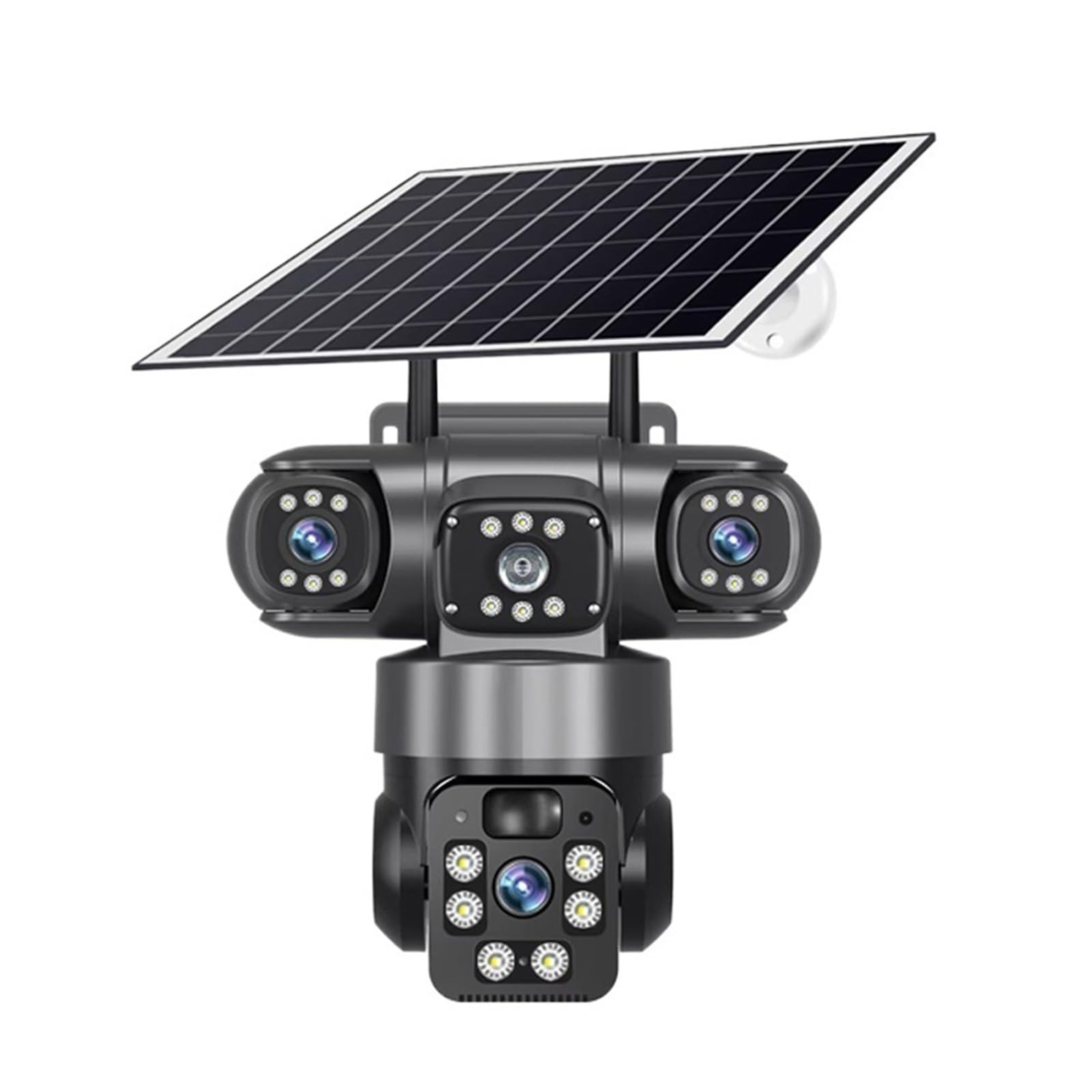 Cámara Solar de 15 MP, 3 Lentes, 3 Pantallas, WiFi o SIM 4G, vigilancia Exterior, CCTV, PTZ, IP66, Seguridad, Panel Solar, V380(12MP 4G CAM 64G)