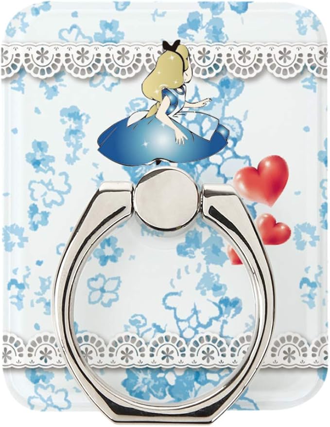 Amazon スマホリング 携帯リング 不思議の国のアリス ハート アリス 童話 キャラ イラスト 360度回転 落下防止 スタンド機能 指輪型 ホールドリング ホールド 通販