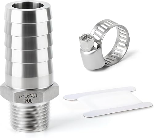 Miniatura 11 de TAISHER 1 PIEZA Accesorio de Manguera Codo de Acero Inoxidable 304 de 90 Grados - Púa de 1" x Púa de 1" para Combustible/Aire/Líquido/Gas con 2