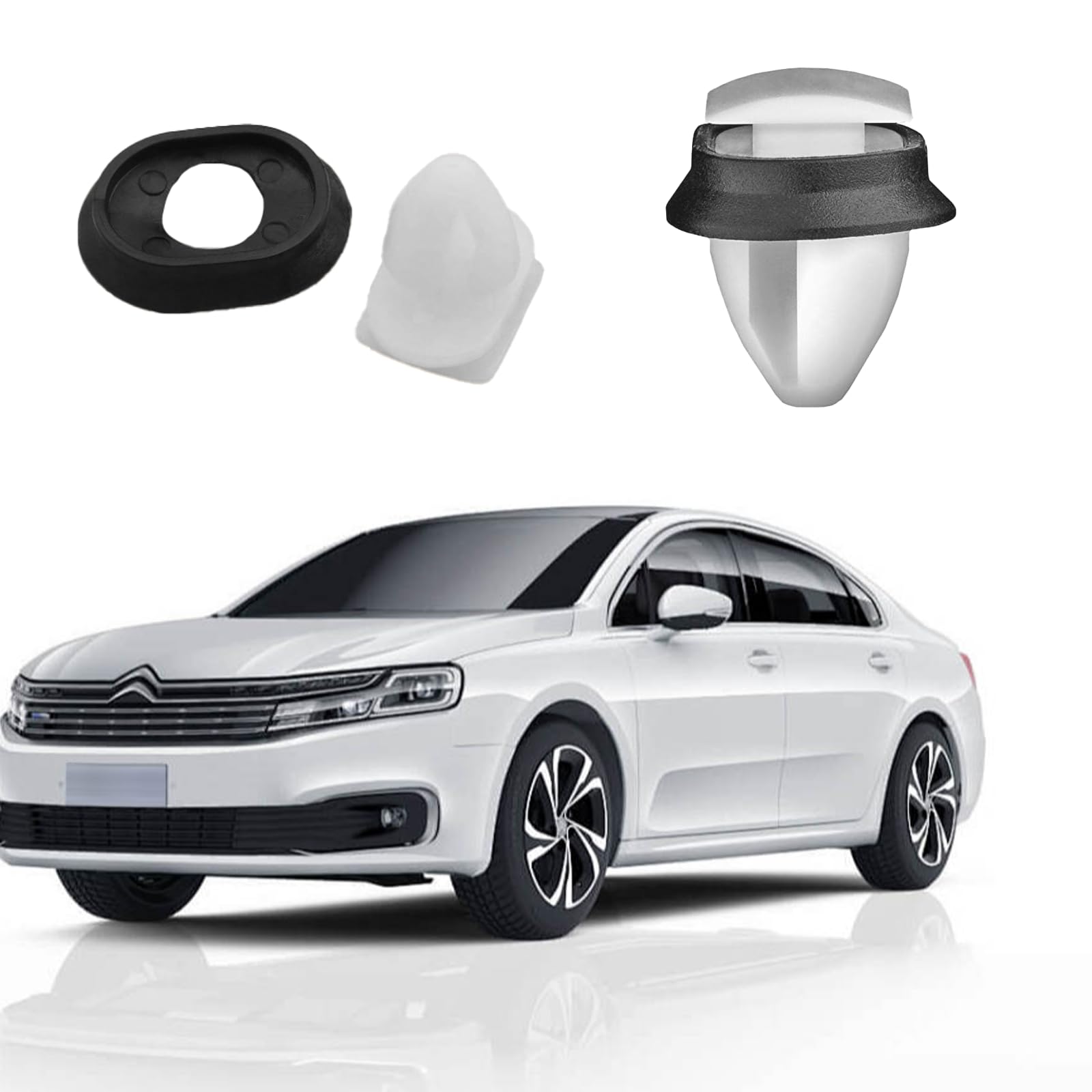 100 Kit Clip Di Fissaggio Auto Universale Con Rondelle，Rivetti in Plastica per Carrozzeria，Clip per Porta Paraurti Interno Autos，Fastener Auto,Rivetti plastica auto