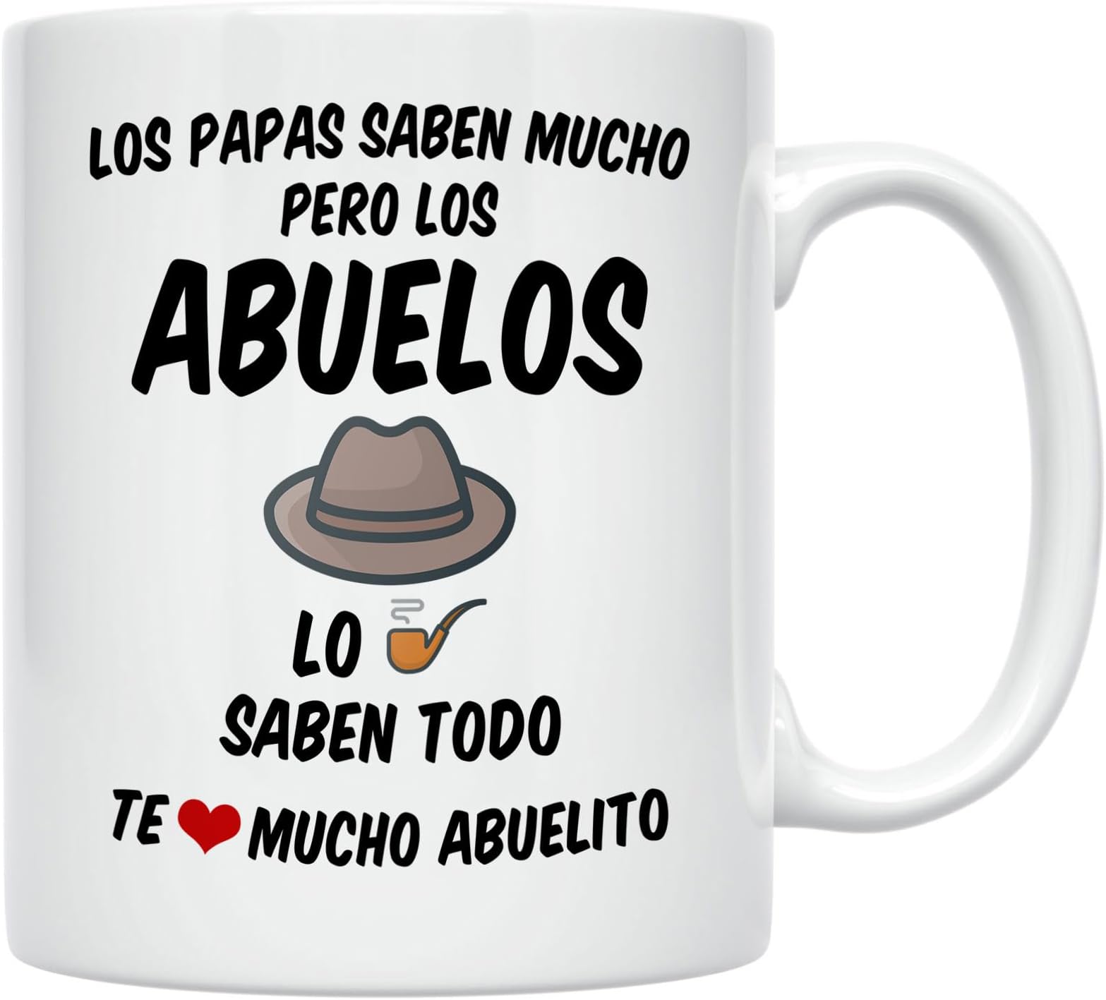 Regalos para el Mejor Abuelo del Mundo. 11 oz Abuelito Coffee Mug. Grandpa Cups in Spanish. Taza de Regalo de dia del Padre o Cumpleanos. (White)