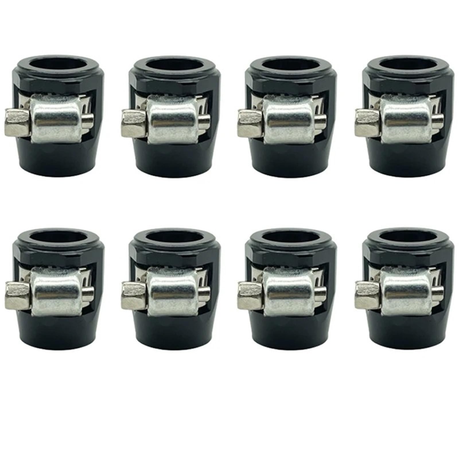 Dsfihjo 8Pcs An4 Black Hose Finisher Flexible Pipe Clamp 8Pcs 4An 6An 8An 10An 12An Car Hose Clamp Radiator Modified Fuel Water Pipe Tube Clip Buckle Fitting Oil Clamps End Finisher(8Pcs An4 Black)