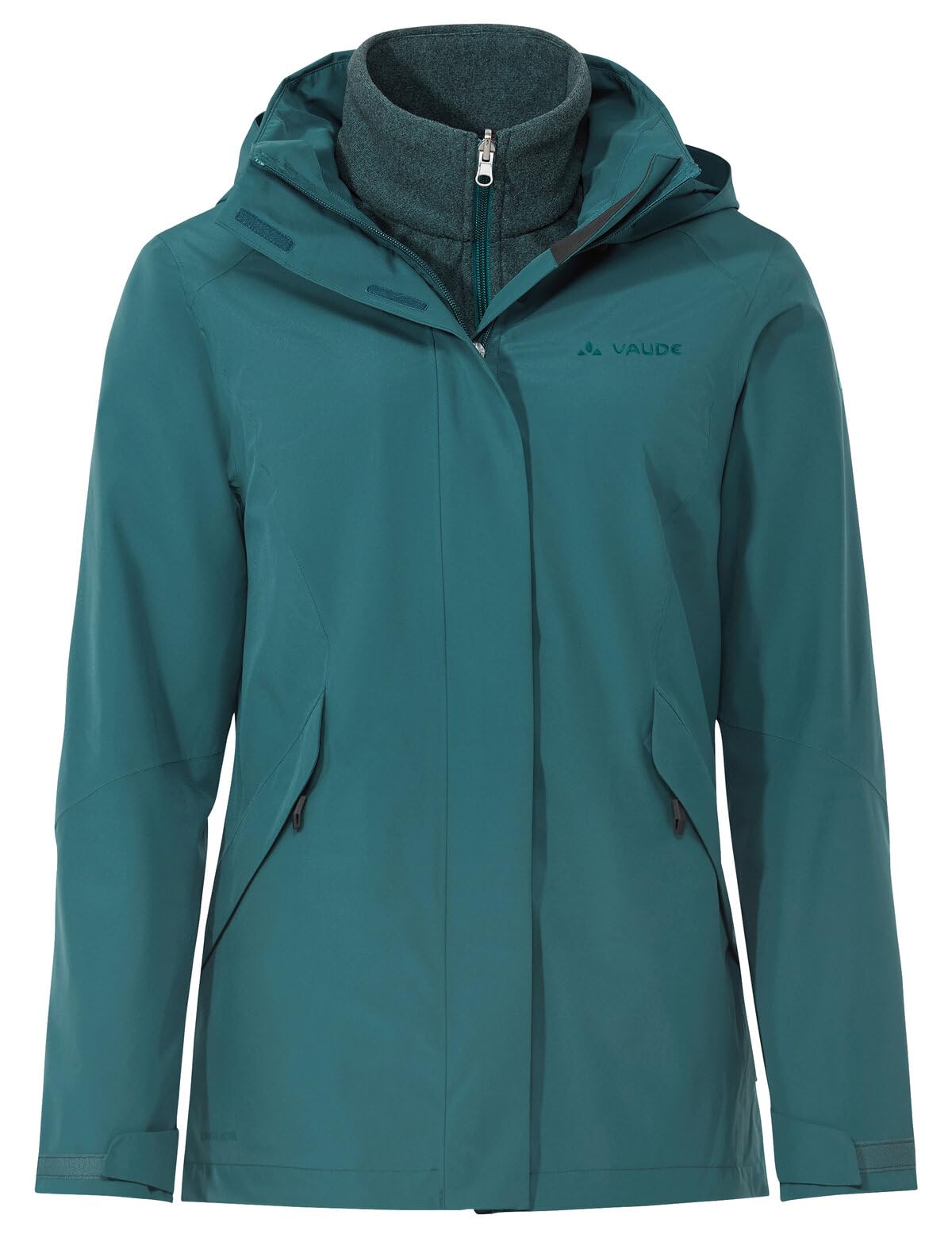 VAUDE Women's Rosemoor Chaqueta 3 en 1 para mujer, multifuncional, para exteriores, 3 en 1, resistente al viento, impermeable y transpirable
